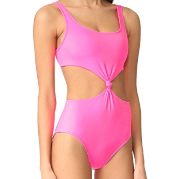 pink striped bathing suit